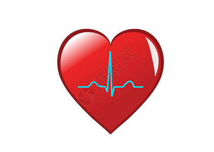 过敏性鼻炎红心 上面有健康的鼻炎节奏 描绘着健康的心脏设计图片