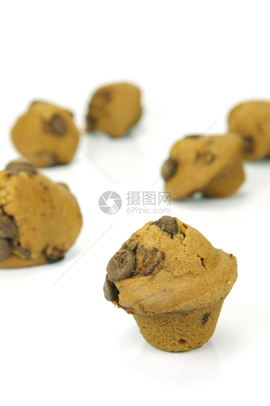 Choc Chip 松饼食物巧克力食品白色蛋糕芯片图片