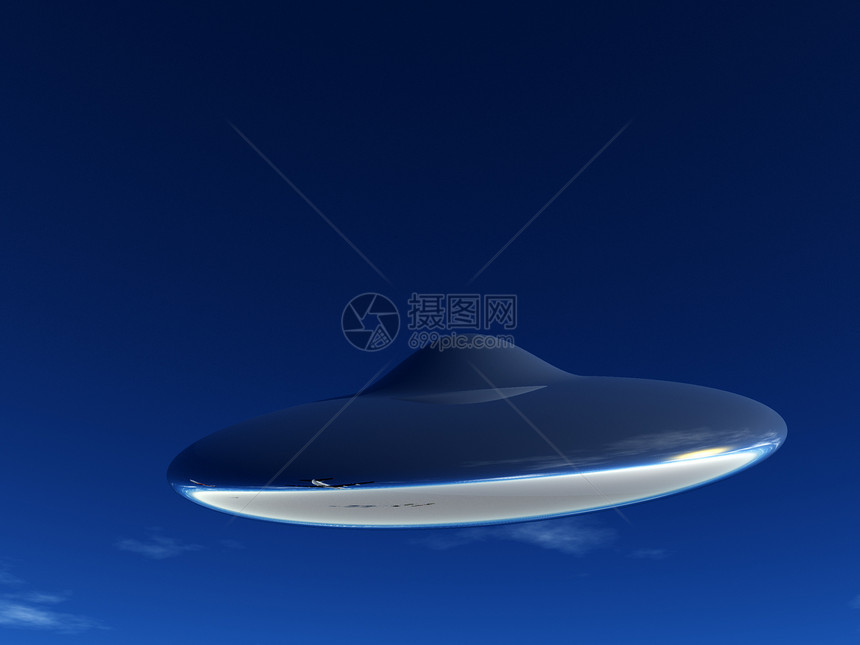 UFO 乌弗果航班蓝色天空金属旅行飞行运输工艺飞碟外星人图片
