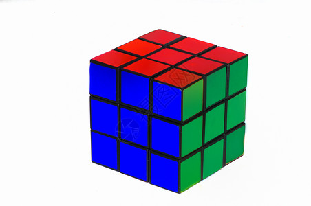 魔方绿色蓝色游戏几何学玩具立方体红色智力背景图片