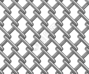 合金水钻链白色的无缝连链栅栏 孤立的三维图像背景