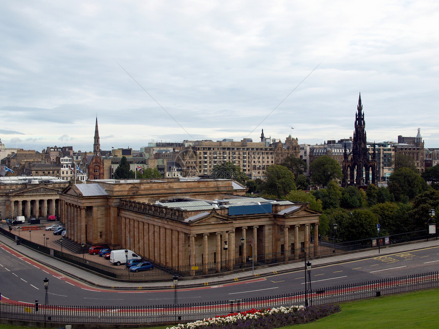 爱丁堡城市全景中心天际图片