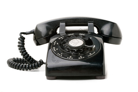旧旧电话古董旋转数字拨号耳机讲话办公室顾客塑料器具技术高清图片素材