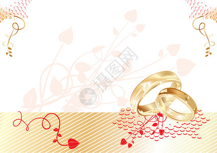 喜宴结婚邀请函结婚卡蜜月婚礼戒指乐趣空白问候语插图公告金子红色设计图片