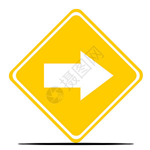 黄色路标指示牌方向路标志牌钻石图形化运输黄色指示牌概念指针沟通路标积分背景