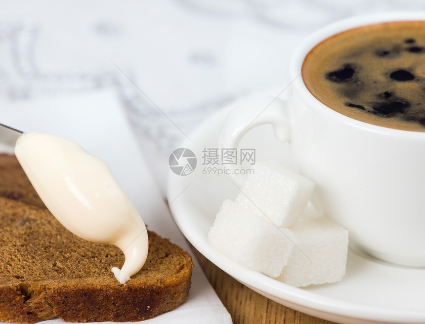 早餐咖啡食物桌子甜点棕色杯子咖啡店黄油面包美食图片