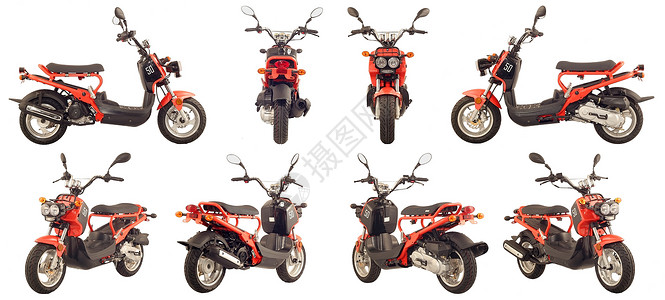 收藏实收款运动车轮速度摩托车车辆白色大灯骑术运输红色背景图片