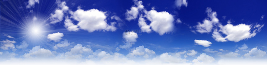 上天背景气象全景蓝色天空风景天堂阳光飞行晴天横幅图片
