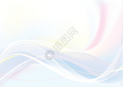 白色丝滑摘要矢量波蓝色和粉色颜色坡度流动韵律优雅艺术白色海浪小册子网络横幅插画