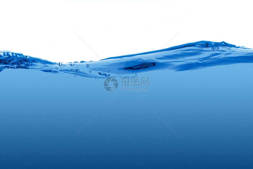 蓝水波液体海浪气泡艺术飞溅白色温泉蓝色水滴正方形图片