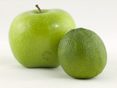 苹果和豪华轿车绿色柠檬水果背景图片