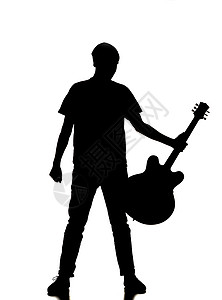 一个弹吉他的人的轮廓乐器明星摇滚静物音乐工作室吉他原声岩石背景图片