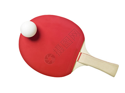 表 网球对象红色球拍木头运动白色桌子背景图片