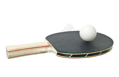 表 网球黑色运动木头桌子球拍对象白色背景图片