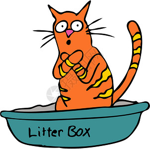 珍珠猫垃圾箱草图高清图片素材