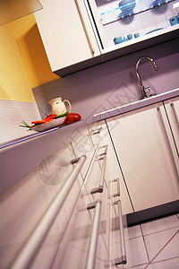 厨房烤箱石头橱柜烹饪桌子窗户器具内阁金属木头水高清图片素材