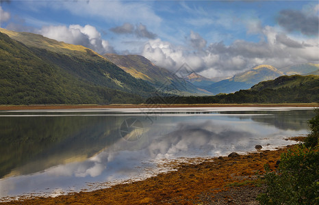 苏格兰湖湖背景图片