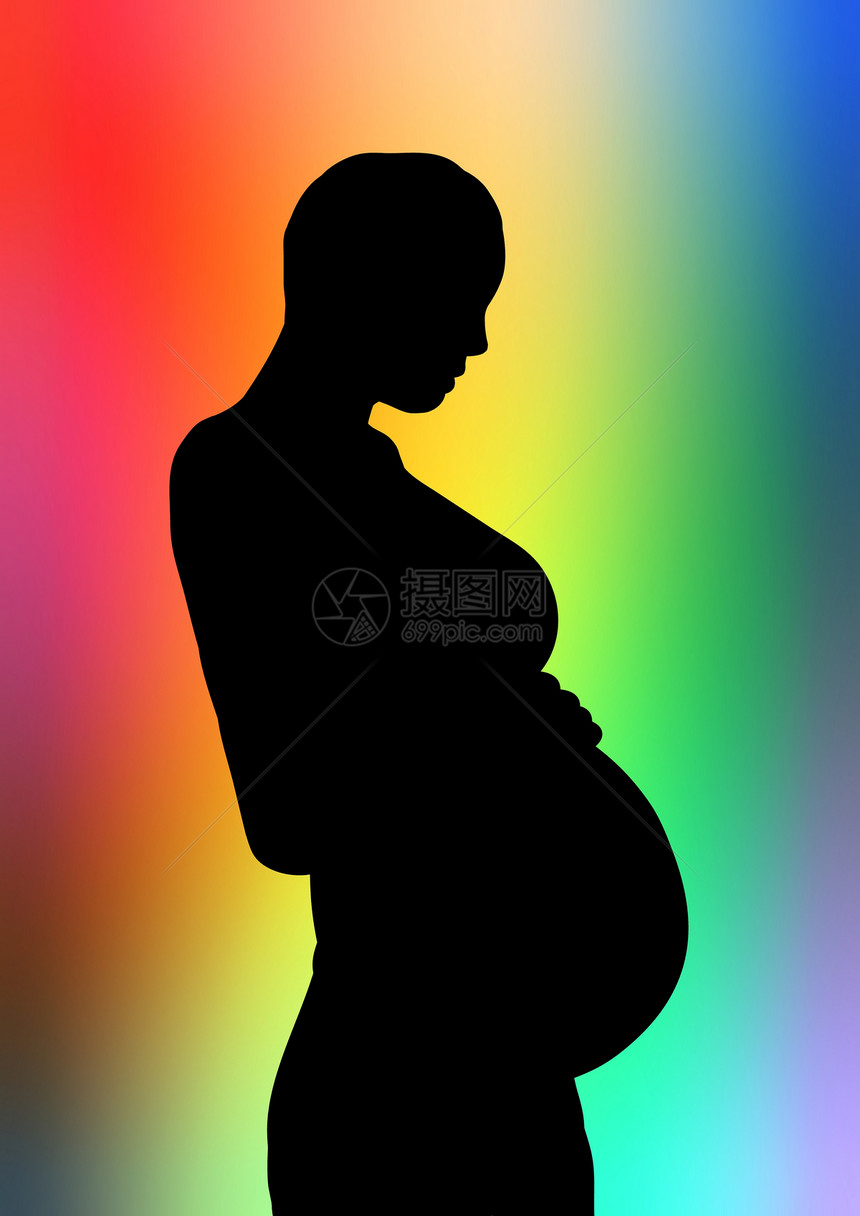 孕妇母爱母性圆形劳动母亲插图助产士怀孕女性妈妈图片