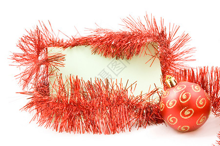 带 Christmas 串流器和球的备忘卡背景图片