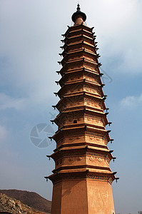 中国古代古法塔历史场景建筑物旅游风景寺庙遗产文化蓝色纪念碑背景图片