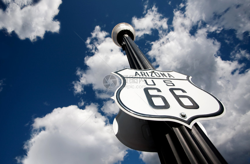 66号路线街道历史性旅行天空路灯多云图片