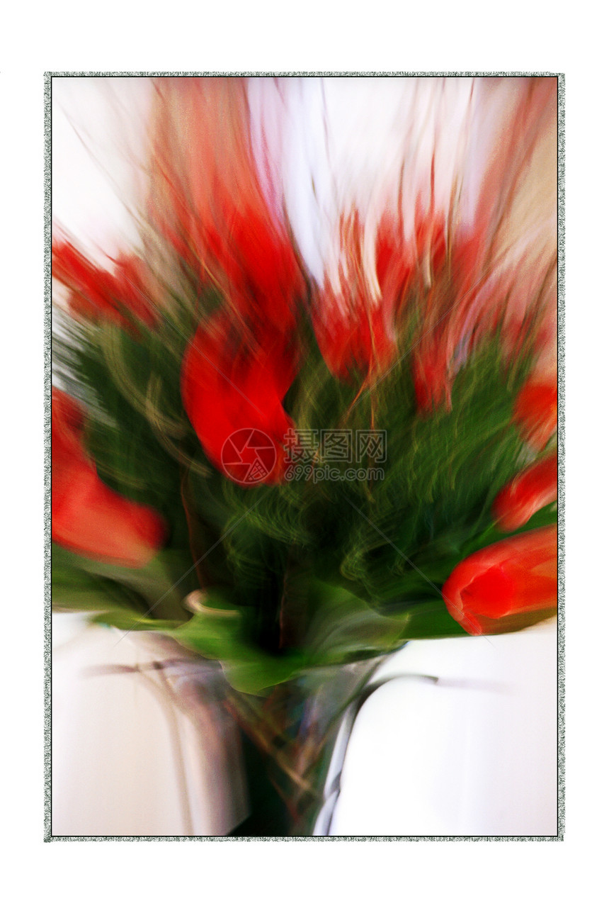 花瓶中的红玫瑰插花花朵红色花束图片
