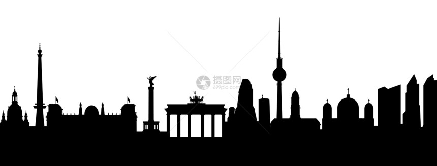 柏林月光摘要景观地标旅行建筑学广场建筑物全景生活摩天大楼旗帜图片