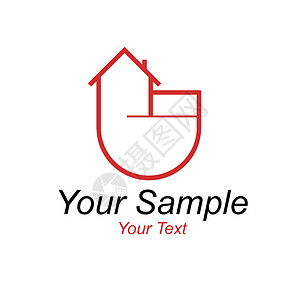 Logo 指向商业房地产插图房子财产口号代理人白色背景图片