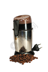 咖啡磨粉黑色食品磨床棕色研磨种子齿轮背景图片