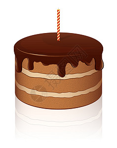 矢量巧克力蛋糕插图派对食物巧克力生日绘画甜点棕色奶油背景图片
