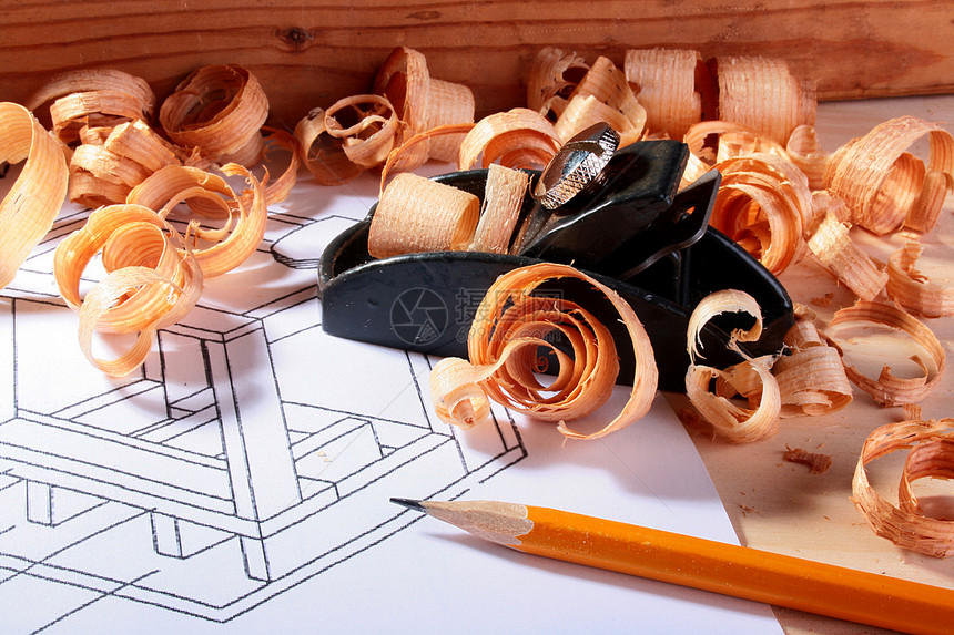 平板木材铅笔木匠刨床雕刻工具工作螺旋木工图片