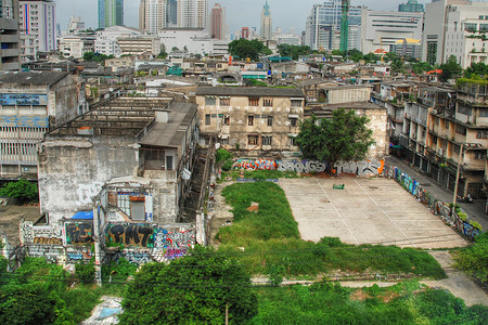 2007年8月 泰国曼谷 城市衰退背景图片