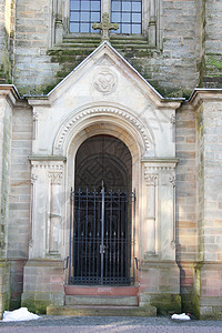 教堂大门入口部分视图土人教会建筑物建筑学高清图片