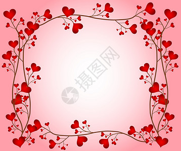 爱情花框架墙纸情人插图卡片背景图片