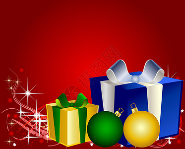 色彩多彩的圣诞节背景盒子金子庆典墙纸星星反射礼物闪光插图背景图片
