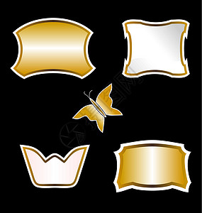 说明设置金蝴蝶和圆形元素设计(Bla)背景图片