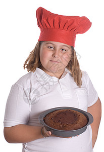 儿童贝克组织厨师帽子烹饪童年烘烤面包师孩子白色青少年面包平底锅高清图片素材