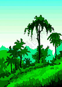向量 风景草原白色插图免费照片天空蓝色树木森林绿色背景图片