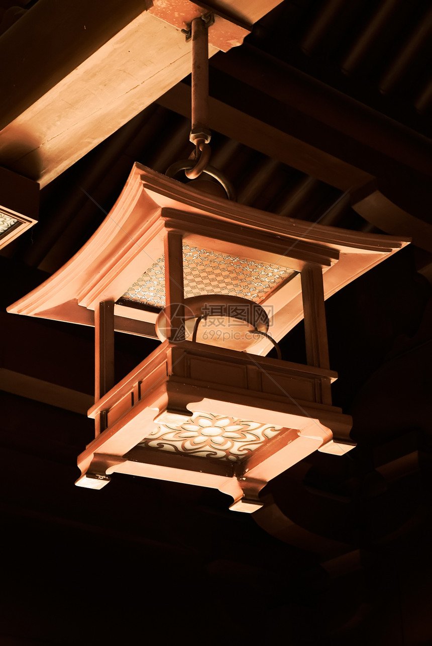 囚室用中国传统木制灯宗教展示文化建筑学寺庙历史古董纪念碑木头房子图片