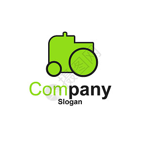 Logo 指向卡车插图徽标商业机器口号代理人农民白色背景图片