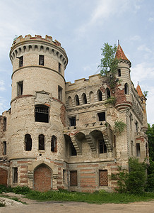 恶龙破坏城堡古老哥特语庄园旅游城市角落历史性城堡石头建筑石方历史旅行背景