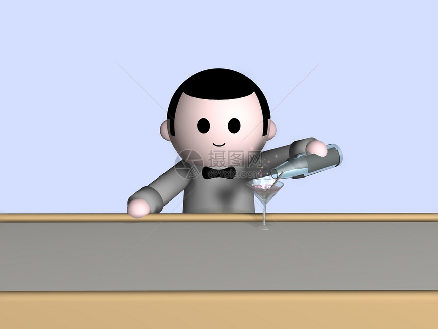 酒保瓶子男性男人漫画玻璃电脑调酒师空白豪饮框架图片