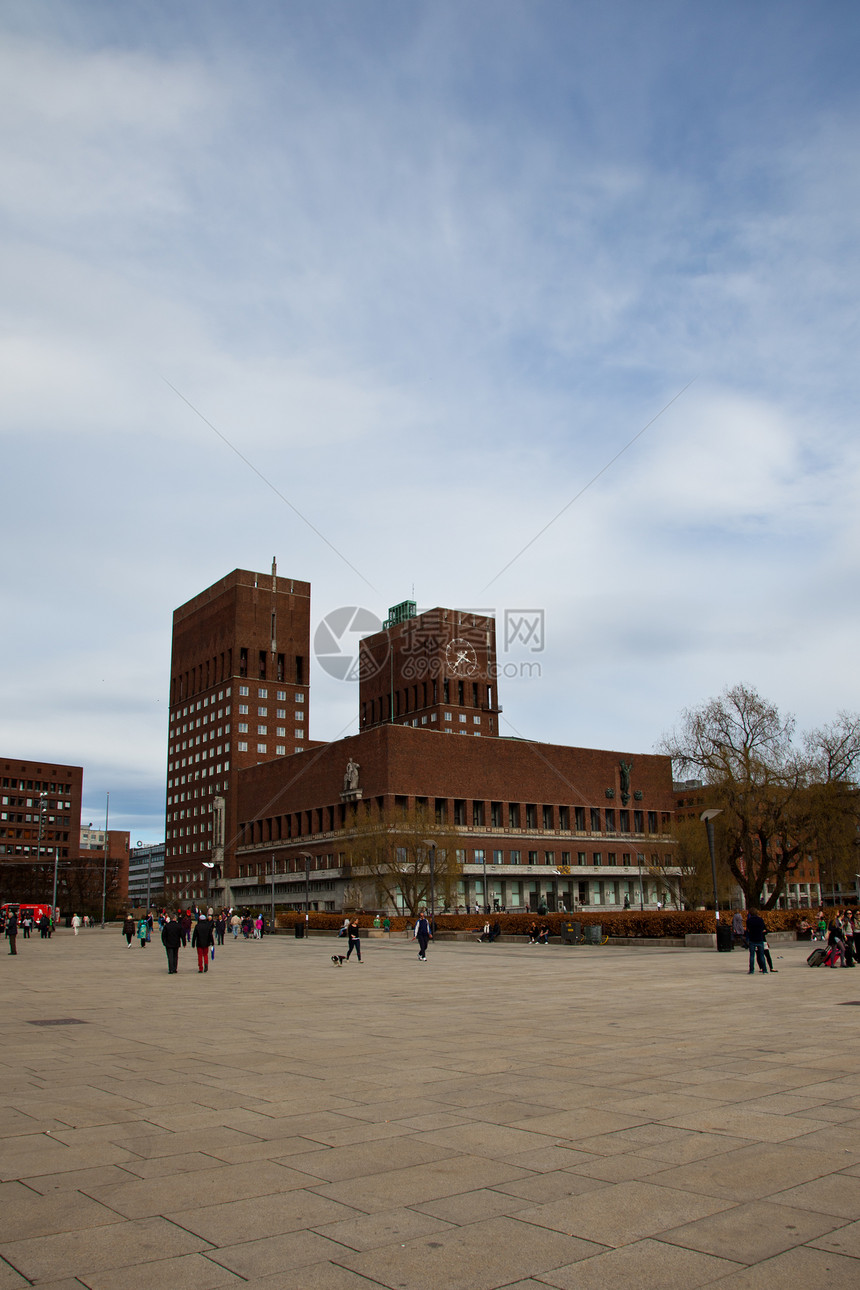奥斯陆市政厅办公码头大楼民众图片