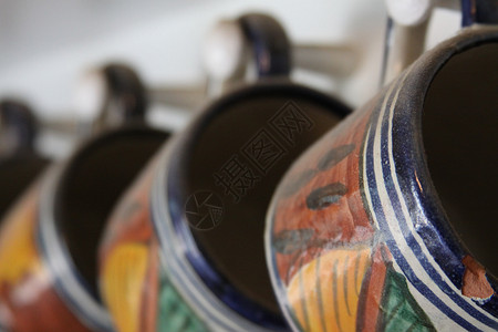 塔拉维拉茶杯制品拉丁外国咖啡店陶器茶壶工作室旅行进口杯子背景图片