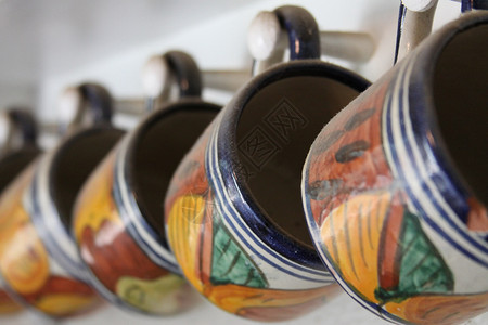 塔拉维拉茶杯陶器进口餐厅艺术奶油陶瓷制品工作室旅行拉丁背景图片