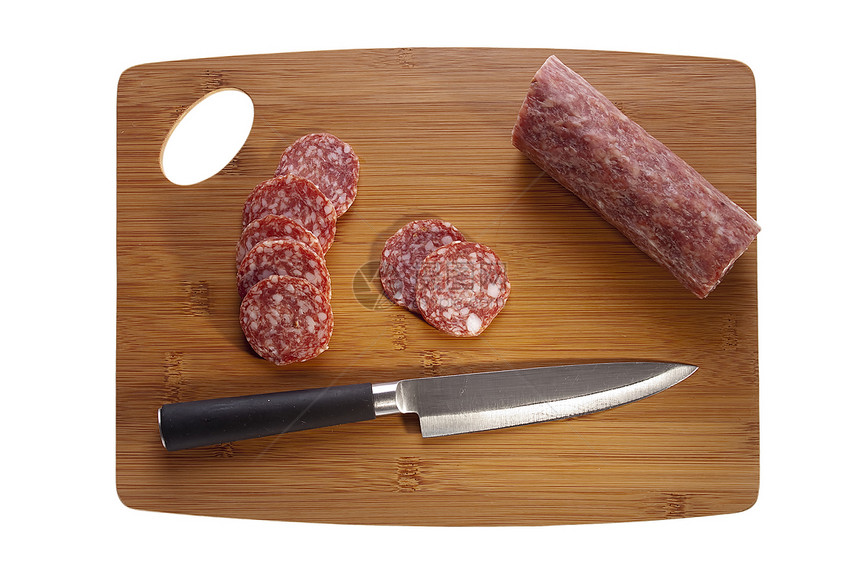Salami肉类猪肉美食早餐香肠熏制牛肉小吃食物工具食欲图片