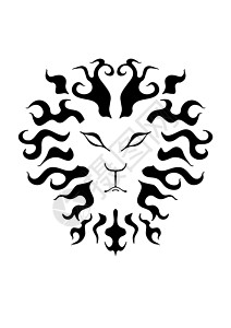 狮子脸艺术插图哺乳动物绘画黑色艺术品眼睛白色夹子背景图片