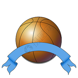 篮球丝带滚动篮子绘画游戏运动横幅夹子时间蓝色背景图片