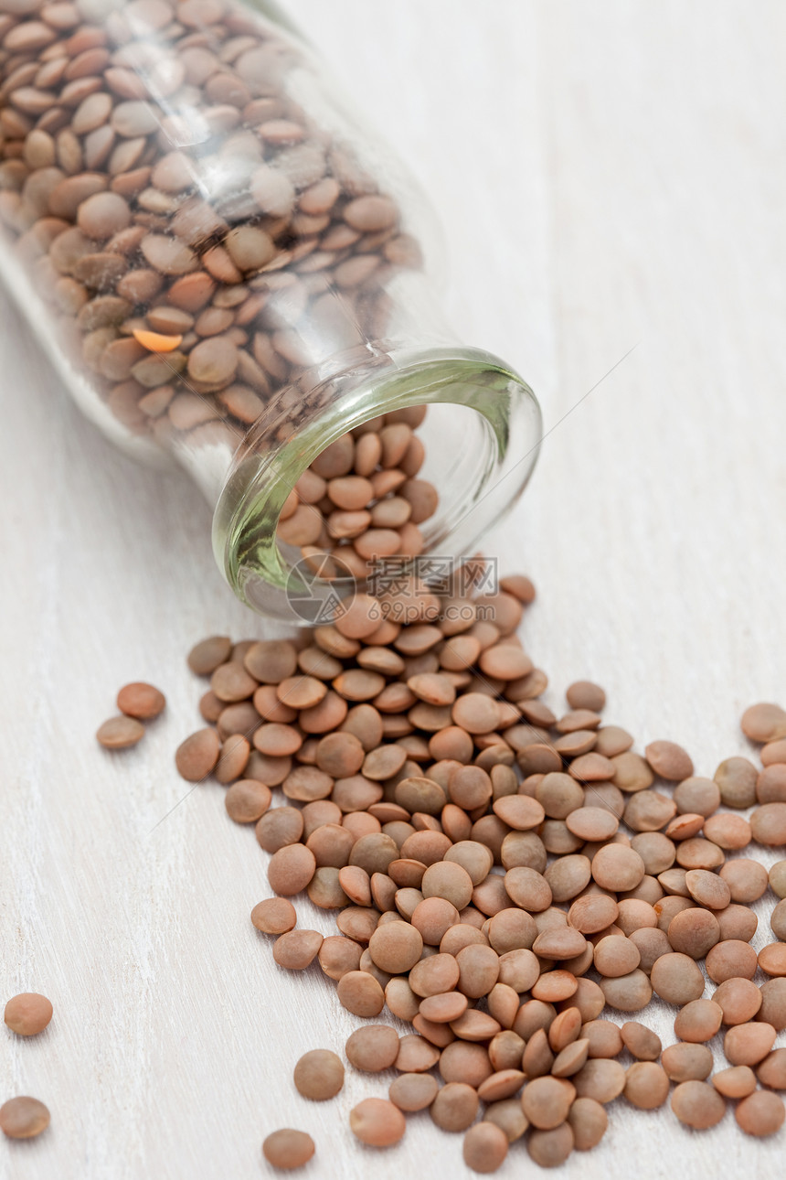 干燥褐扁豆生物饮食玻璃蔬菜食物营养砧板图片