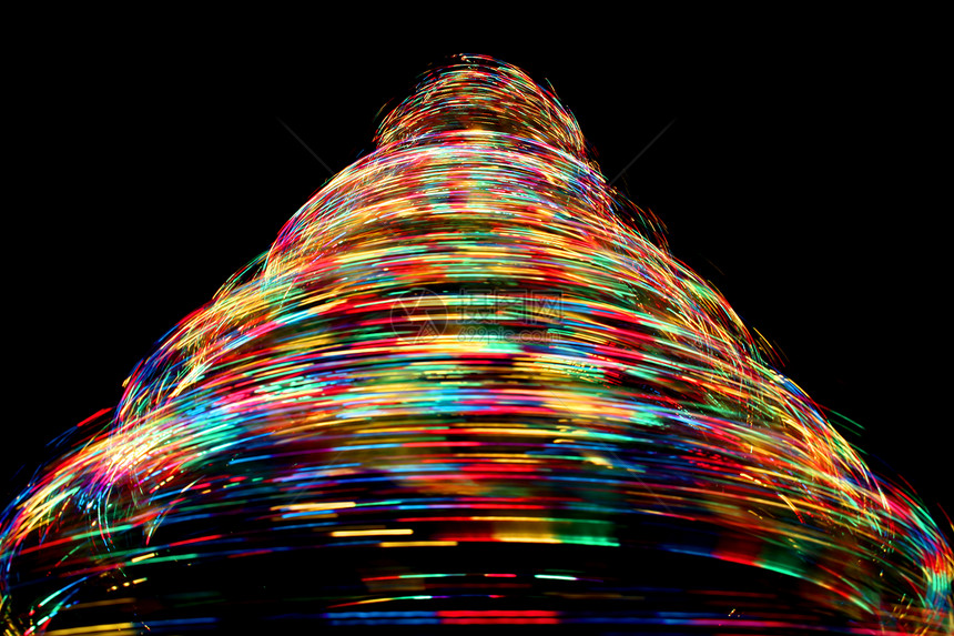 圣诞树     旋转光纤和循环颜色图片